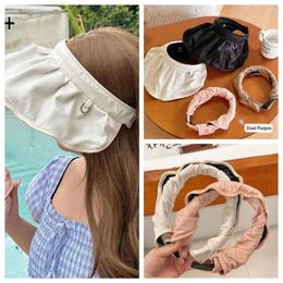 Wide Brim Hats Shell Hat Sunscreen Empty Top Cap Fashion Large UV Protection Summer Sun Visor Women For