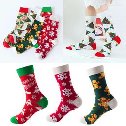 Men's Socks Year Christmas Tube Knitting Stocking Autumn Winter Tree Elk Women's Sock