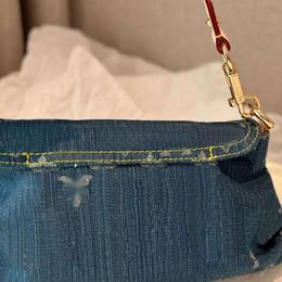 Shoulder Bags Evening Denim Blue Handbags Women Vintage Designer Jeans Undershoulder Hobo Purse Clutch Totes Old Flower v Handbag Crossbody Bag M7ZT