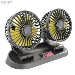 Electric Fans Portable car cooling fan 12V USB mini dual head cooler fan adjustable automatic electric fan cooler General car accessoriesWX