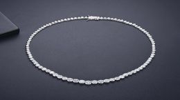 Trendy Lovers Necklace Lab Diamond Cz Stone White Gold Filled chorker Pendant Necklaces for Women Bridal Party Wedding jewelry2130280