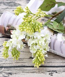 4Pcslot Artificial Lilac flowers beautiful silk flores for home Wedding DIY decoration Fake flower arrangement wreath garland1956070