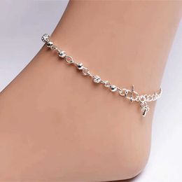 Charm Bracelets Fashion Silver Plated Ankles Woman Small Beads Ankle Bracelet For Women Hollow Balls Beach Foot Accessories Wholesale