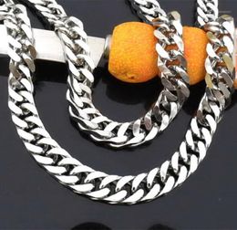 Chains 14mm 1640inch Silver 316l Stainless Steel Curb Cuban Link Chain Necklaces For Hip Hop Men Punk Style Jewellery Never Fade5087193