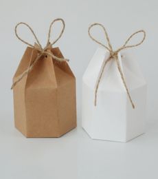 50pcs Kraft Paper Package Cardboard Box Gift Wrap Lantern Hexagon Candy Favor And Gifts Wedding Christmas Valentine039s Party S7854586