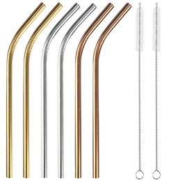 Stainless Steel Straws kitReusable Metal Drinking Straws with 2 Cleaning Brushes Gold Silver Rose Gold85 infor 20oz Tumbler5370163