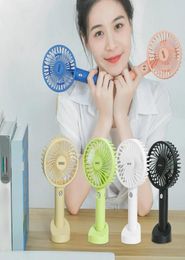 Party Portable USB Rechargeable Fan Mini Handheld Air Cooling Fan Desktop Ventilation Fans With Base 3 Modes For Travel Outdoor Co7846613