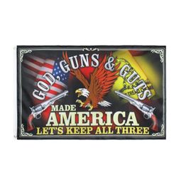 2nd Amendment banner flag GOD GUNS GUTS LET039S KEEP ALL THREE direct factory 90x150 for Indoor Outdoor Hanging De2855688