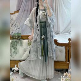 Ethnische Kleidung Hanfu Frauen Tang Dynastie Langer Rock Taillenlange Faltenrock Neuen chinesischen Stil täglich Frühlings- und Sommerstil