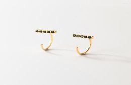 Hoop Earrings 925 Sterling Sliver C Shaped Ear Piercing For Women Black Cubic Zircon Bar Small Tiny Open Huggies Hoops3167381