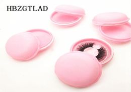 Whole Cute Pink Round Box False Eyelash Packaging Box Lash Boxes Packaging empty Mink Eyelashes Case Bulk Vendor7210749