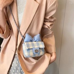 Shoulder Bags Fashion Bow Chain Crossbody Bag Unique Bowknot Luxury Designer Messenger Women Kawaii Mini Pink Handbag