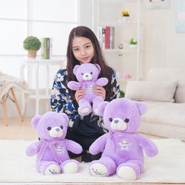 Purple lavender bear plush toy cuddle bear Teddy bear doll girl birthday Chinese Valentine Christmas gift