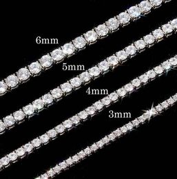 Tennis Chains Mens Necklaces Gold Silver Plated Luxury Fashion Aricial Diamond Rhinestone Hip Hop Jewelry for Women 5/6mm chains 16/18/20/22/24inch jewellery9035172