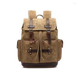 Backpack M395 Arrive Waterproof Oil Wax Canvas With Cow Leather Travel School Bagpack Men Laptop Rucksack For Teenager Women