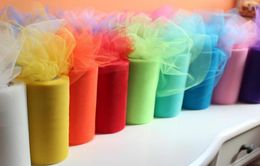 6quotx25yd Tulle Roll Spool Fabric Wedding Party Chair Bow Decor DIY Tutu Skirt Sheer Gauze Table Banner Garland Tassel sash Ban5795531