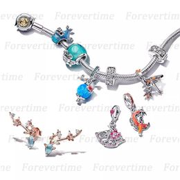 925 silver charm bracelets for women games series pendant sisters gift fit Pandoras ME bracelet feather necklace fashion designer jewelry set with box wholesale