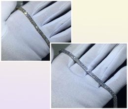 Bracelets 4 Colors Handmade Tennis Bracelet Zircon Cz Silver Color Statement Party Wedding For Women Men Jewerly2998859