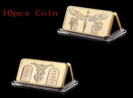 10pcs 1 OUNCE GOLD Plated BAR Craft JESUS CHRIST Commandments BULLION souvenir Coins gifts6198763