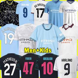 23 24 25 HAALAND soccer jerseys DOKU GREALISH MATHEUS N. MANS CITIES 2024 2025 MAHREZ DE BRUYNE J.ALVAREZ KOVACIC FODEN BERNARDO RODRIGO Men Kids Kits football shirts