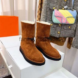 The Row Fur TR Warm winter boots snow wool shoes shoes fluffy Ankle boots Luxury designer boots Factory footwear With box