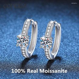 Stud Earrings Pass Diamond Test Real Moissanite 0.5 CT 925 Sterling Silver Ear Lab Gem Women Fashion Jewellery