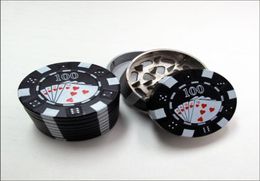 Zinc Alloy Poker Chip Herb Grinder 175quot Mini Poker Chip Style 3 Piece HerbSpiceTobacco Grinder Poker Herb Smoke Cigarette 1234512