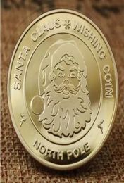 Santa Claus Wishing Coin Collectible Gold Plated Souvenir Coin North Pole Collection Gift Merry Christmas Commemorative Coins8071843