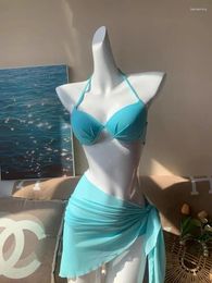 Women's Swimwear 2024 Mint Mambo Two-Piece Underwire Push Up Small Size Sexy Sun Protection Bikini Slimming Swimsuit For Women