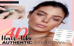 Magic 4D Hairlike Eyebrow Tattoo Sticker False Eyebrows 7 Day Long Lasting Super Waterproof Makeup Eye Brow Stickers Cosmetics9344665