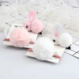 Hair Accessories Soft Plush Headband Accessories Cute Plush Rabbit Elastic Hair Tie Cute Rabbit Hair Clip Headwear Gift WX