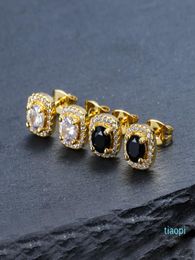 Mens Hip Hop Stud Earrings Jewellery High Quality Fashion Round Gold Silver Black Diamond Earring For Men3170530