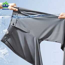 Men's Pants Spring and Summer Mens Casual Business Elastic Slim Fit Waist Jogger Korean Classic Thin Black Grey Q240429
