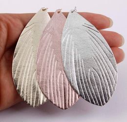 Large Feather Leather Earrings for Women Bohemia Style Unique Leaf Dangle Drop Earrings Boho Fashion Summer Jewelry4069348