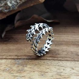 Band Rings Retro Gothic Dragon Bone Ridge Ring Womens Hip Hop Super Cylindrical Centipede Jewellery Gift Fashion Adjustable Anillo Q240429