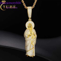 Passa Diamond Tester Moissanite ghiacciato San Giuda Tadeo Pendant Sterling Sier Hip Hop Hop Mens VVS Mossanite Gesù Collana