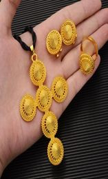 Earrings & Necklace Ethiopian/Eritrea Gold Colour Ring African Bridal Jewellery Sets Habesha Party JewelrEarrings9194191