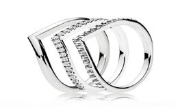 New 925 Sterling Silver Wish Ring Stack Ring with Cz Stone Fit Jewelry Engagement Wedding Lovers Fashion Ring1880972