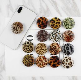 Universal Round Shape Leopard grip bracket and Expandable Cellphone Holder Stand Phone Holders with Retail Package by DHL7486388