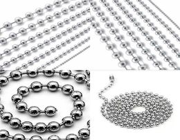 100pcslot 60cm24inch Metal Alloy Bead Ball Chains for Dog Tag pendants with mirror surface 552 S24962793