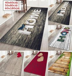 WUJIE Fashion quotHomequot Printed Wood Pattern Floor Rug for Living Room Washable Bedroom Mat Home Decor Kitchen Carpet Welco1143417