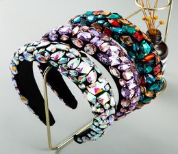 Rhinestone Headbands Hair Accessories Baroque Jeweled Hairband for Women Girls Crystal Bezel Elegant Velvet Satin Headband Fashion9184695