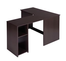 Corner Computer Desk LShaped Home Office Furniture Workstation Writing Study Table with 2 Storage Shelves and Hutches a355804514