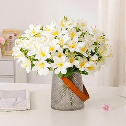 Decorative Flowers Artificial Lily Narcissus And OrchidFlower Home Display Wedding Decoration Pography Props Diy Bouquet