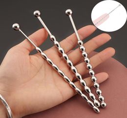 Gourd shape Metal Beads Penis Plug Stainless Steel Urethral Catheter Urethra Dilation Sounding sexy Toy Beaded Insert Rods2750084