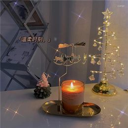 Candle Holders Modern Rotating Holder Metal Table Elegant Simple Scented Romantic Centrepiece Portavelas Home Decor DF50ZT