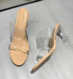 2021 New Women Sandals PVC Jelly Crystal Heel Transparent Women Sexy Clear High Heels Summer Sandals Pumps Shoes Size15084183