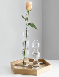 Crystal Ball Flower Vase Bubble Glass Bottle Transparent Hydroponic Ball Art Ware Tabletop Home Decor8012823