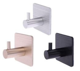 4 Pcs Self Adhesive Hooks Home Kitchen Wall Door Hook Clothes Coat Bag Key Hanger Bathroom Towel Holder Storage Rack Aluminum1627714