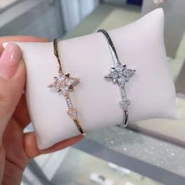 Swarovskis Bracelet Designer Women Original Quality Luxury Fashion Bangle Romantic Style Snowflake Crystal Style Bracelet With Eightfold Rose Gold Bracelet